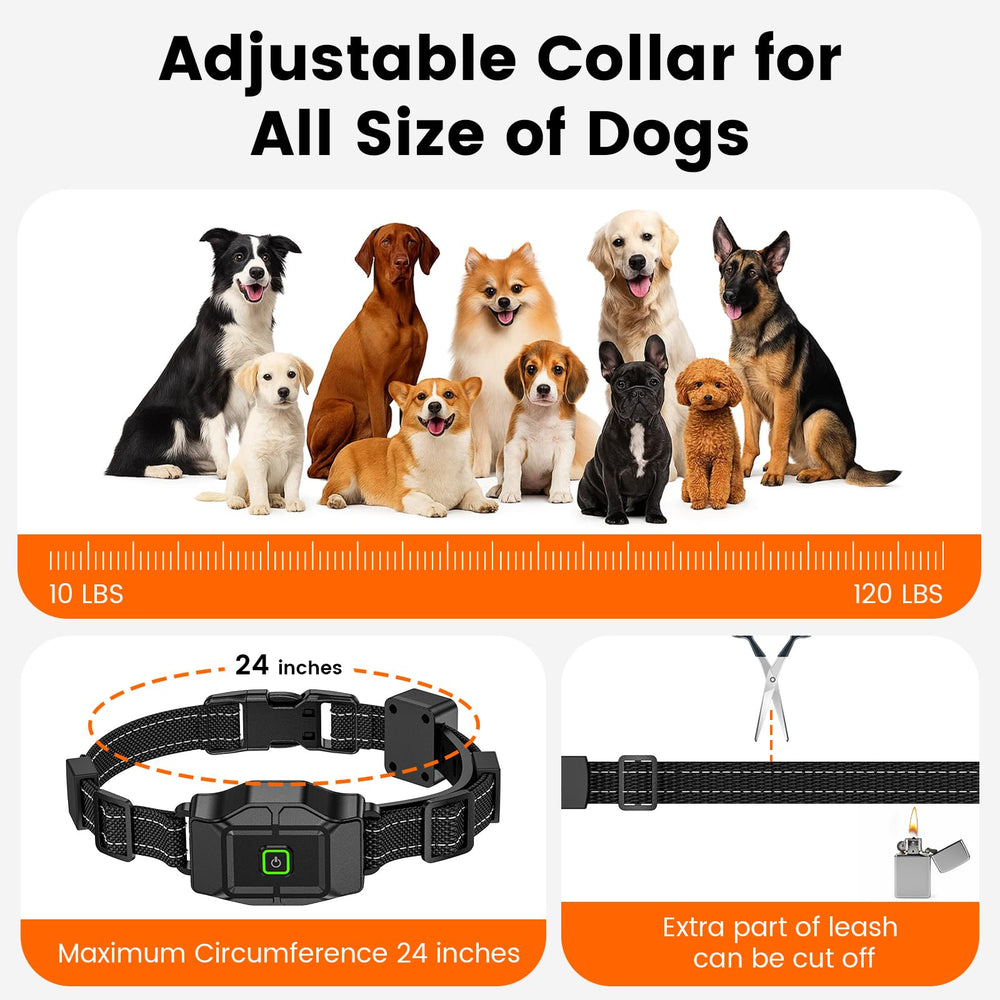 Collar recargable IPX7 para uso al aire libre y excursiones.