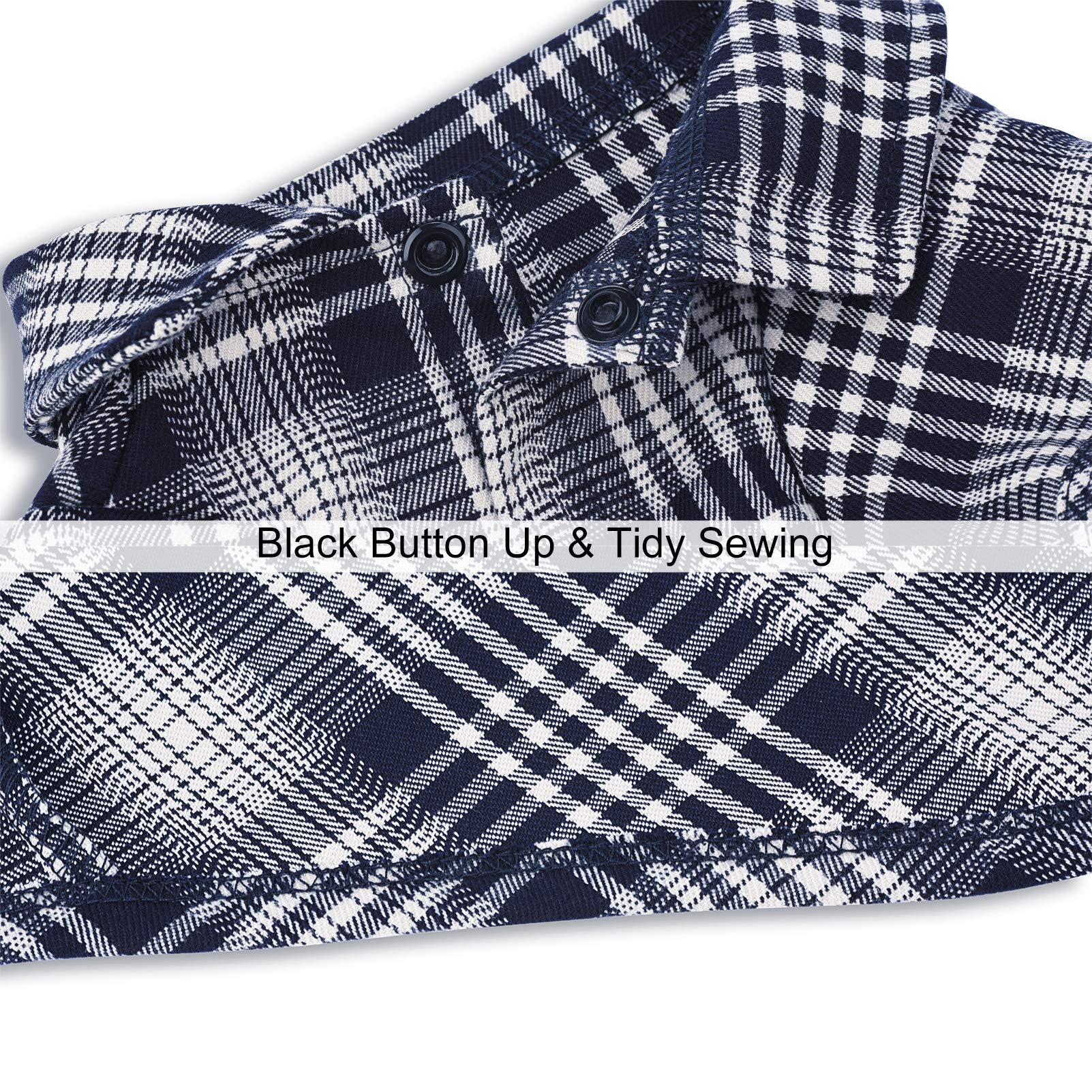 CtilFelix camisa gato plaid azul, diseño suave para uso diario.