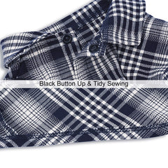 CtilFelix camisa gato plaid azul, diseño suave para uso diario.