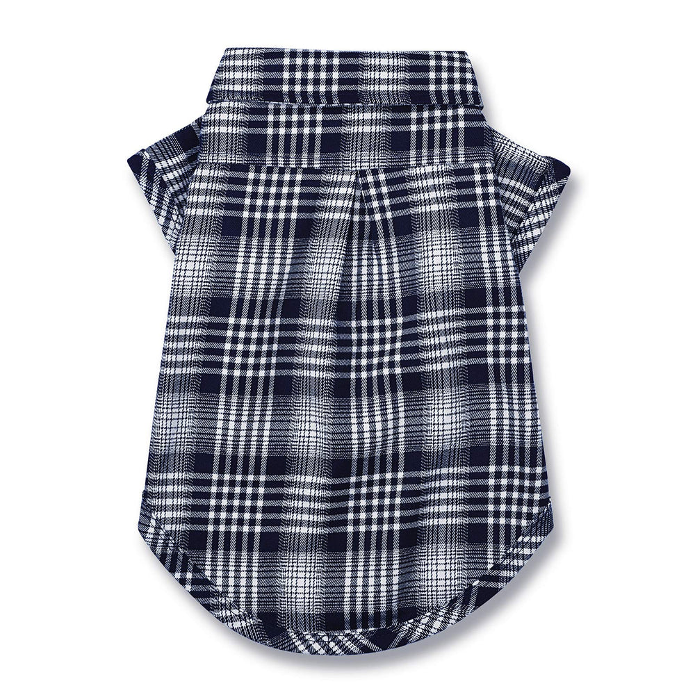 CtilFelix camisa perro plaid azul, detalles de botones fáciles de poner.