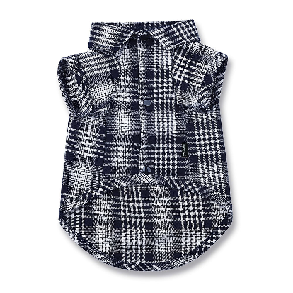 CtilFelix camisa perro plaid azul XL, cómodo y transpirable para paseos.