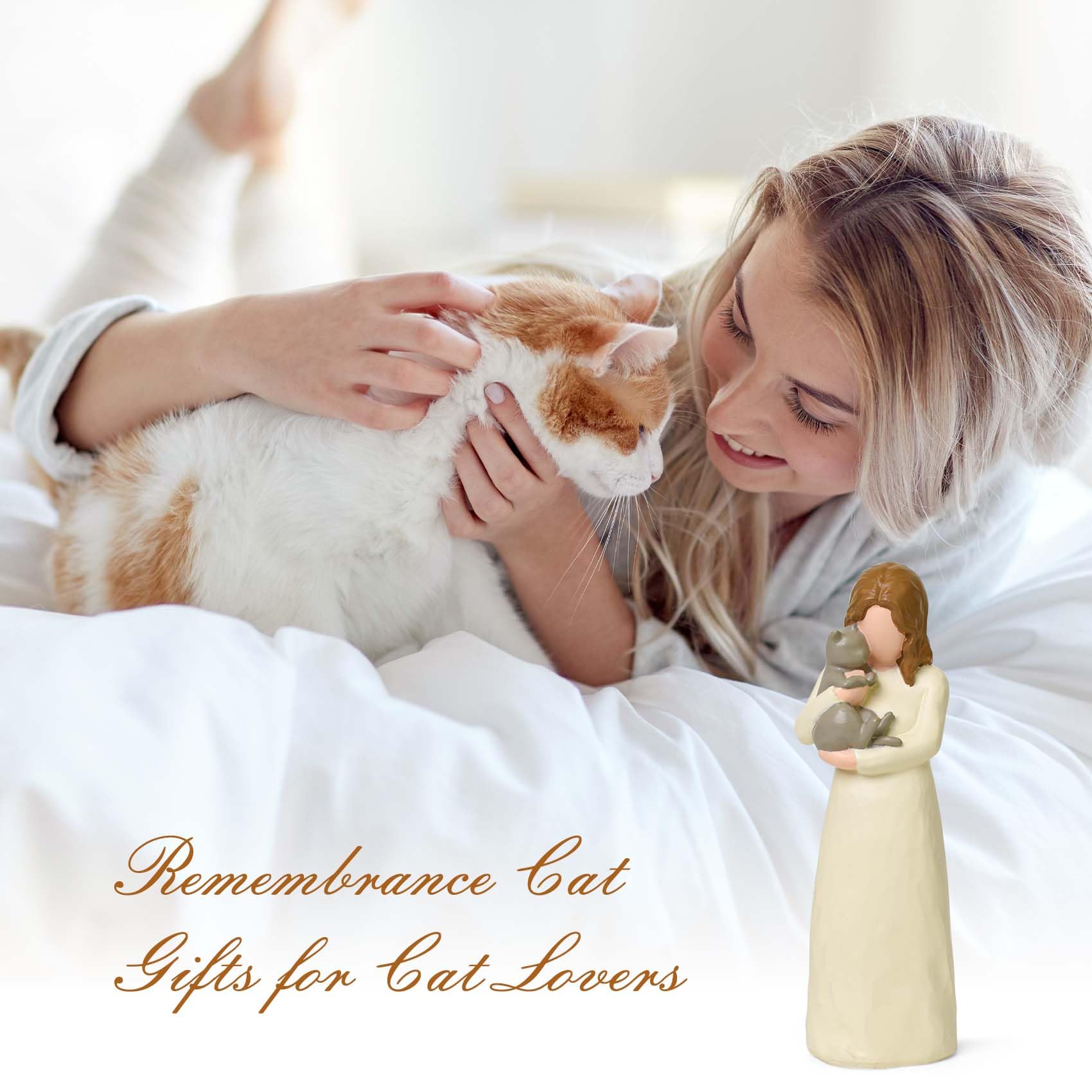 Cuayaes decoracion-gato-memorial-gris-regalo, adorno elegante para conmemorar a una mascota