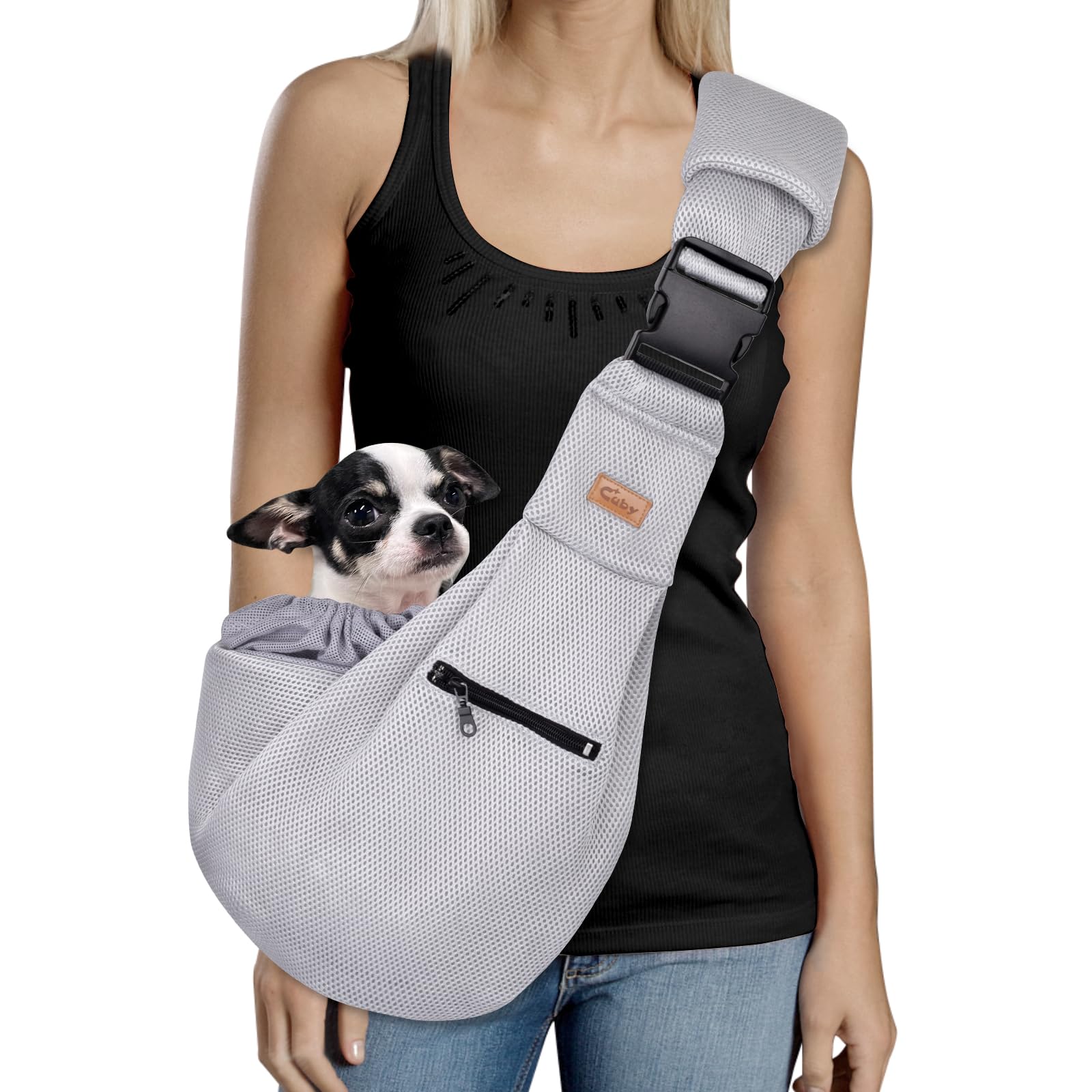 Cuby Sling con malla 3D, ideal para mantener a tu mascota fresca durante paseos