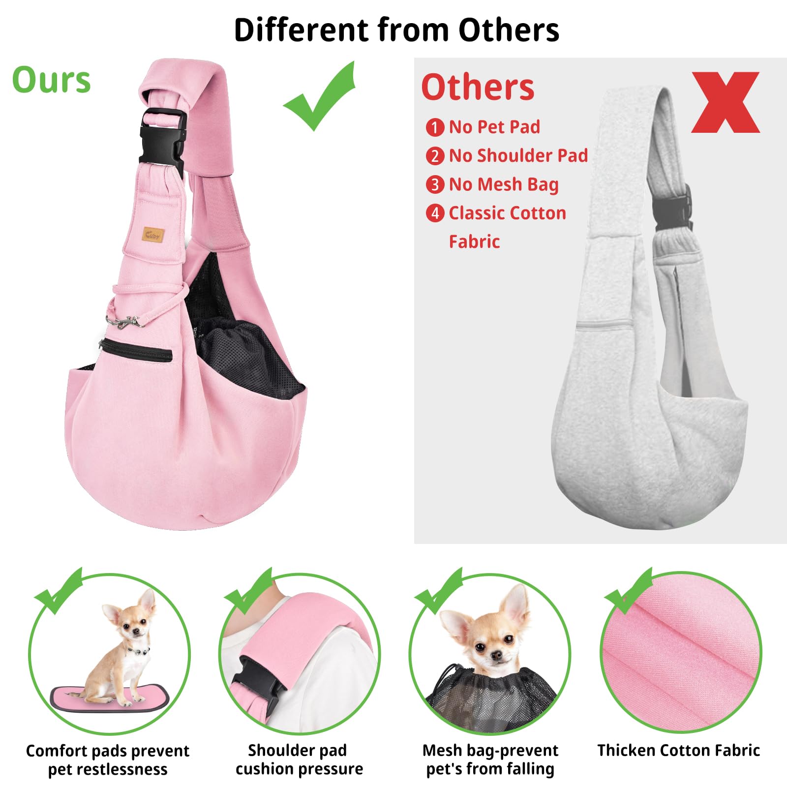 CUBY Sling correa hombro ergonómica, ofrece soporte cómodo durante salidas.