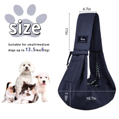 CUBY Sling con doble seguridad para sujetar la mascota con collar o arnés.