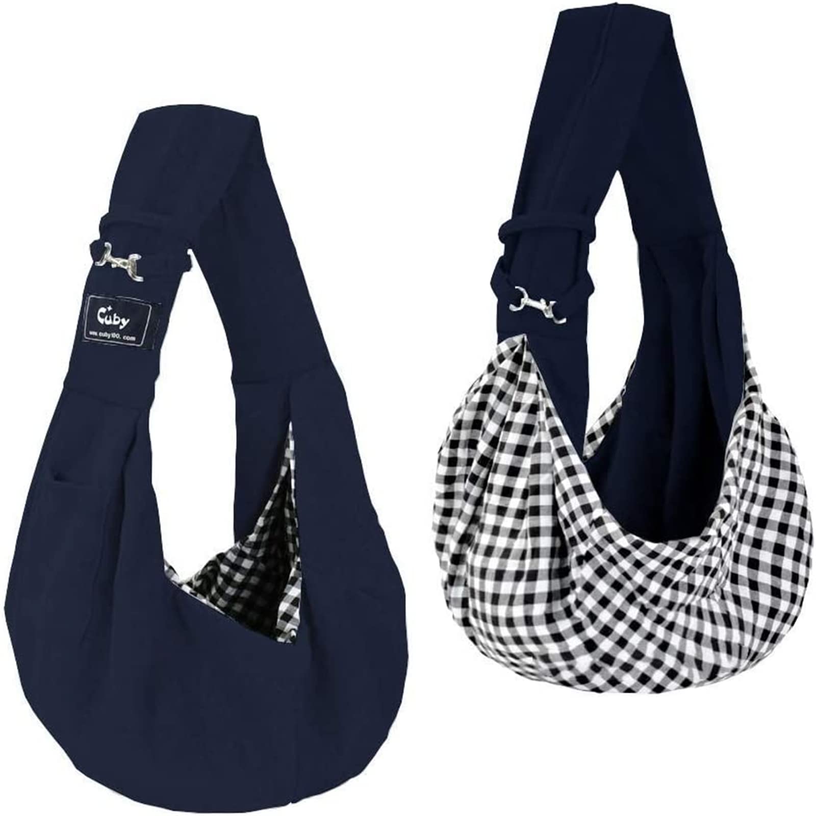 CUBY Sling para perro o gato invertible, ideal para paseos cómodos y versátiles.