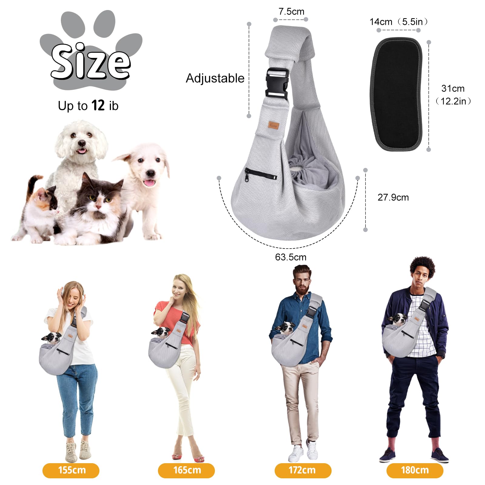 Cuby Sling uso exterior, perfecto para caminatas y viajes cortos