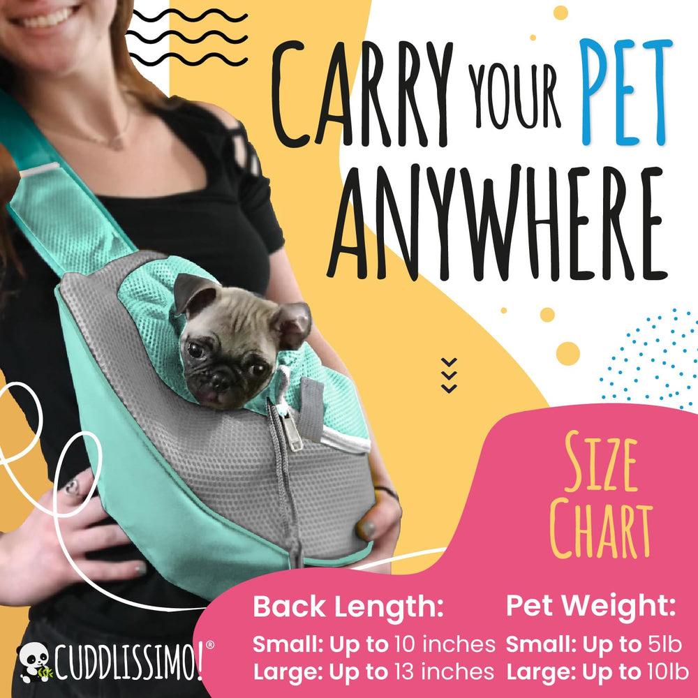 Cuddlissimo! apertura frontal-teal: acceso seguro para mascotas pequeñas