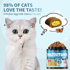 Cudory multivitamínico para gatos, chews suaves con centro relleno.