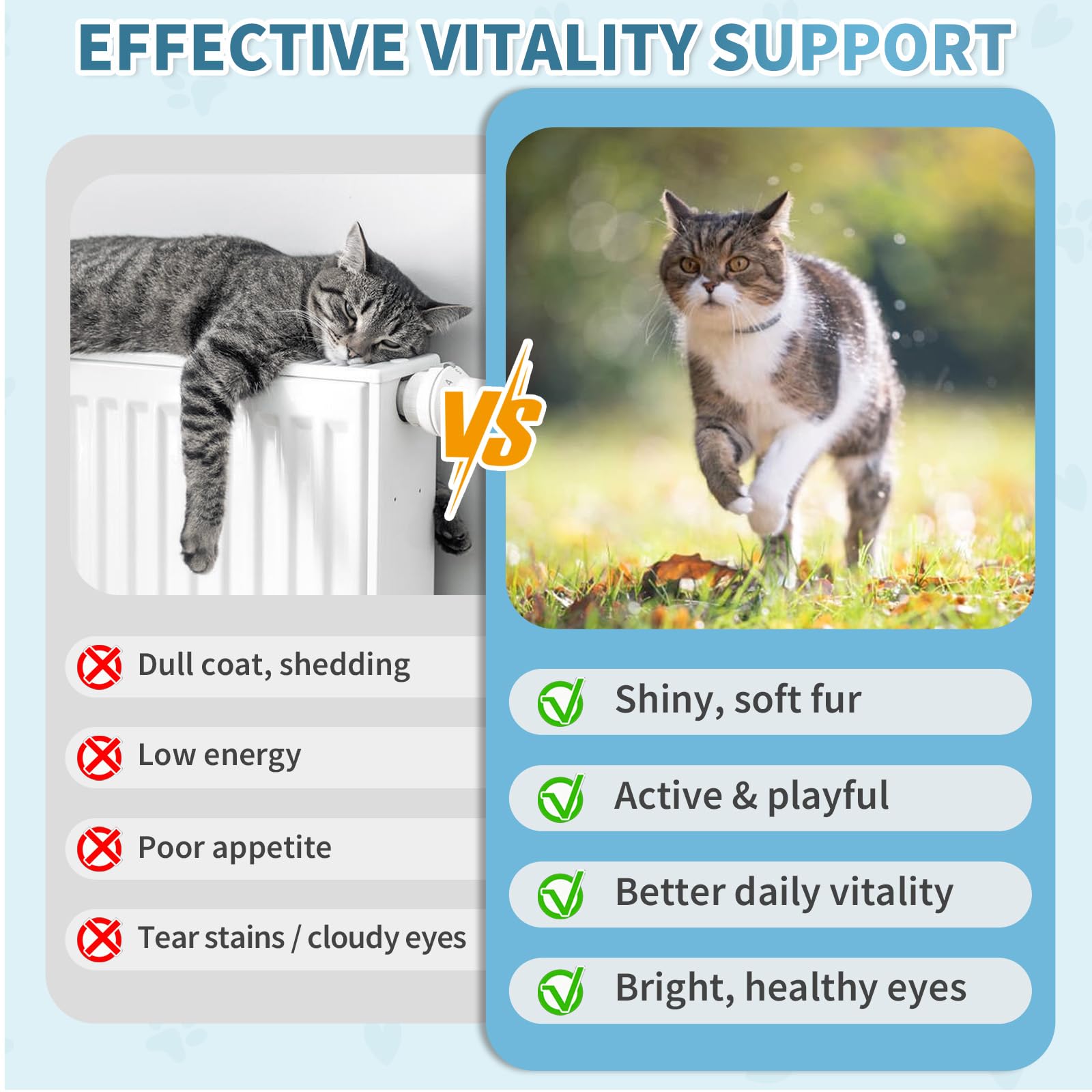 Cudory multivitamínico para gatos, zinc metionina y selenio para piel y pelaje.