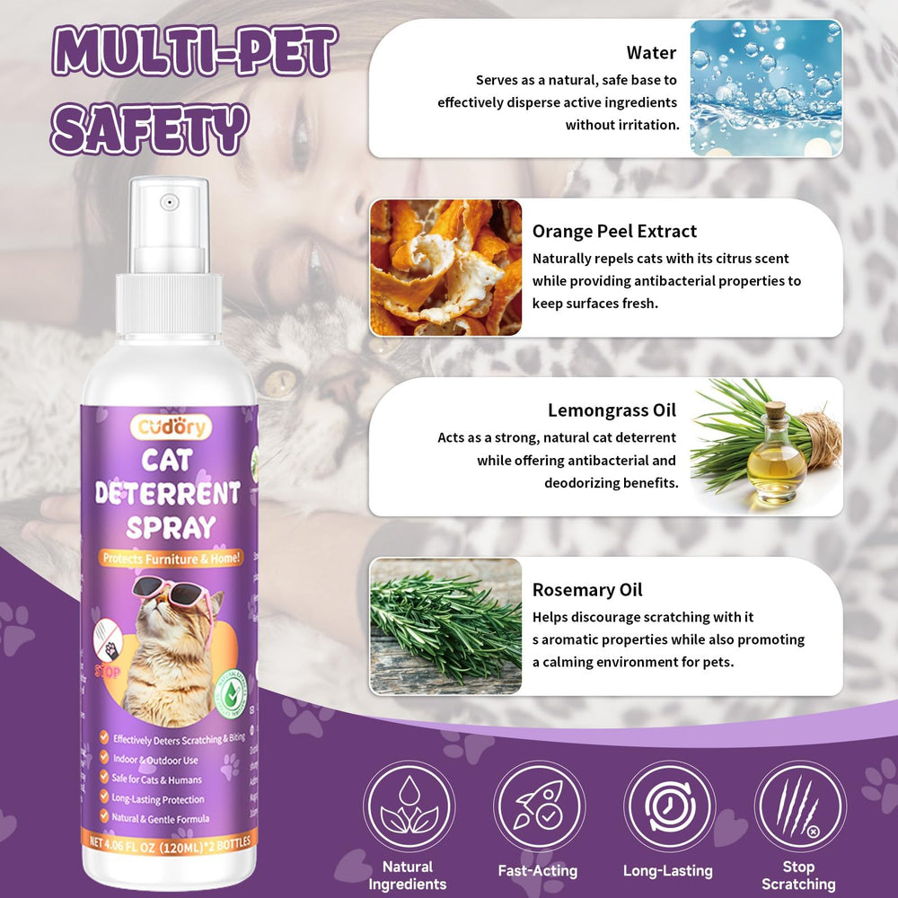 Cudory spray evita que gatos rasguen paredes, cables y plantas