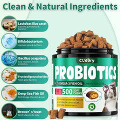 Cudory probióticos para gatos: aceite de pescado omega-3 cuida piel y pelo