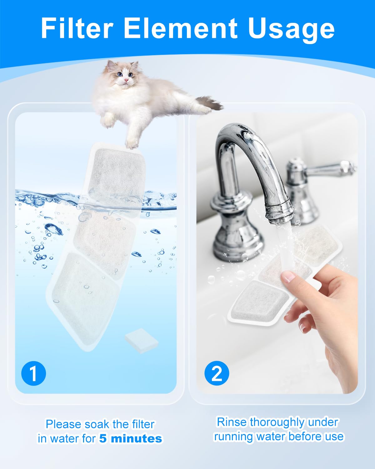 Cunina: agua clara para gatos gracias a filtros multicapa.