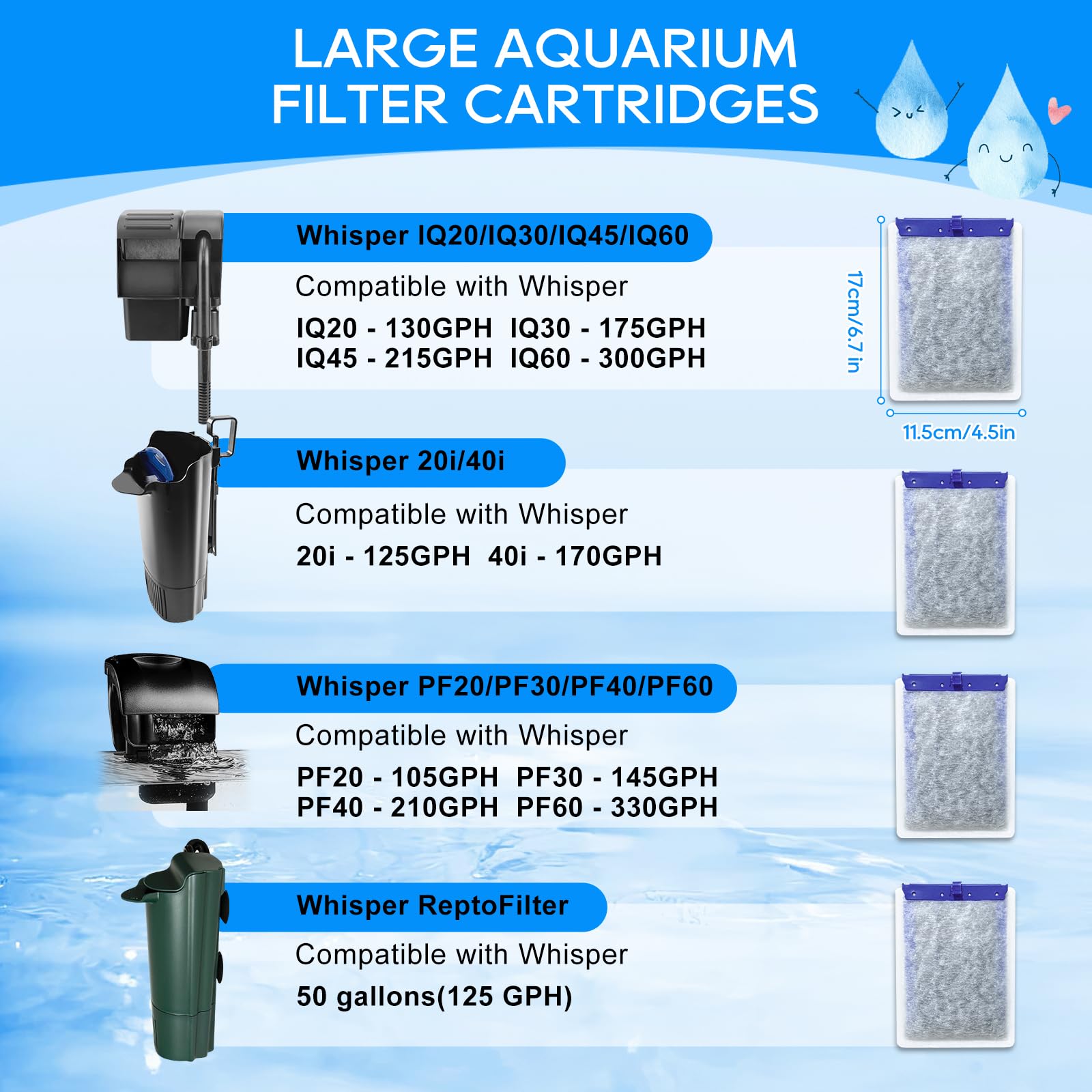 Cunina cartucho grande con carbón activado para eliminar olores en el acuario