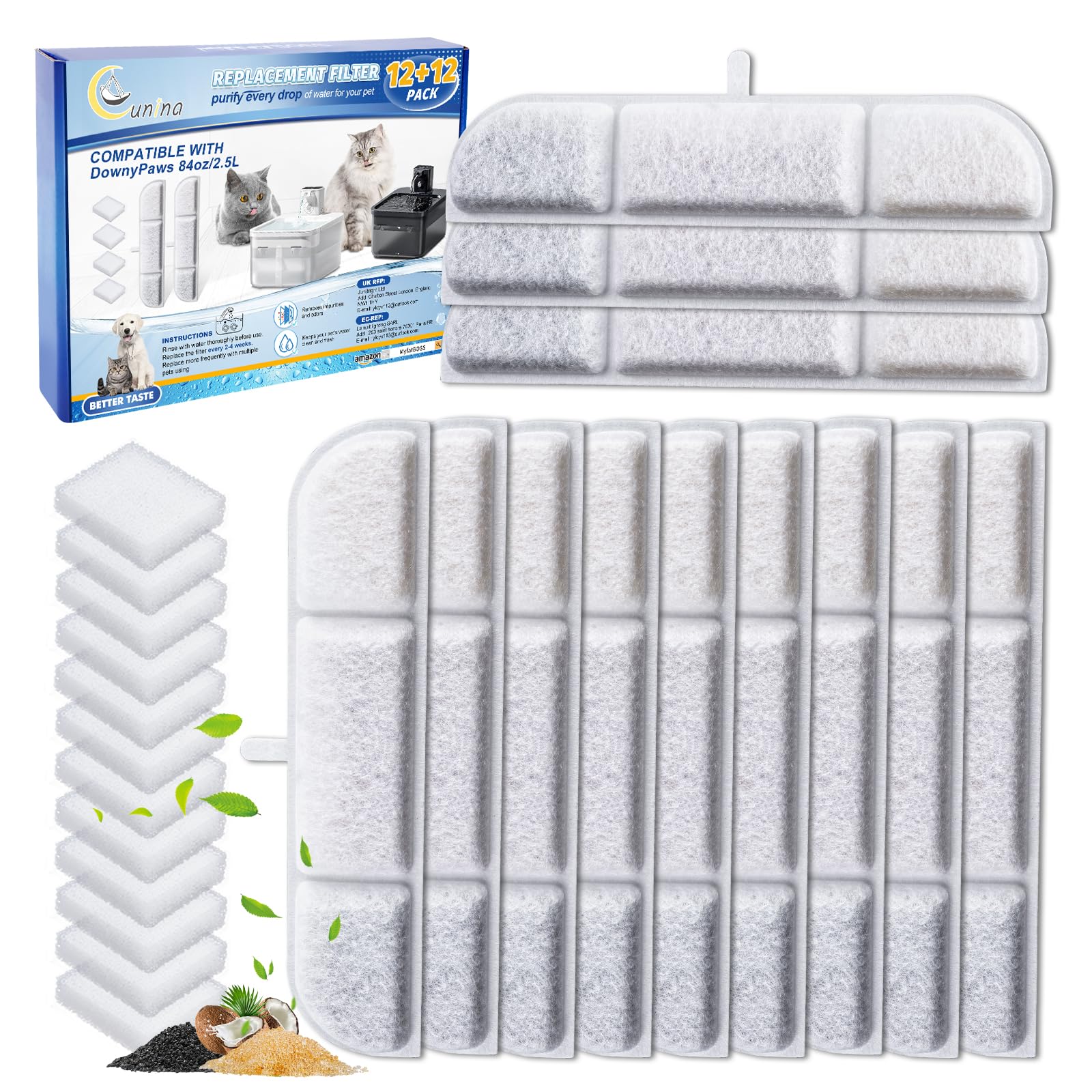 Filtro Cunina DownyPaws en 12-pack para mantener el agua limpia