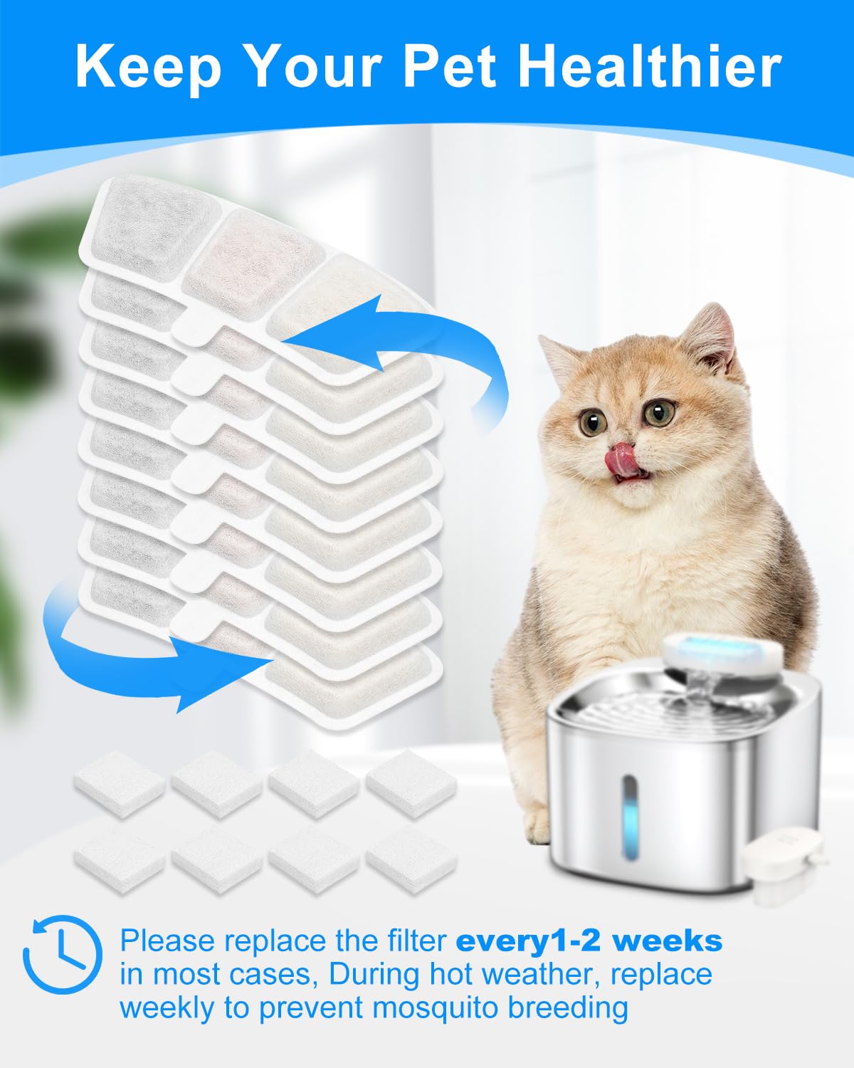 Cunina: mantenimiento sencillo de filtros para la fuente de gatos.