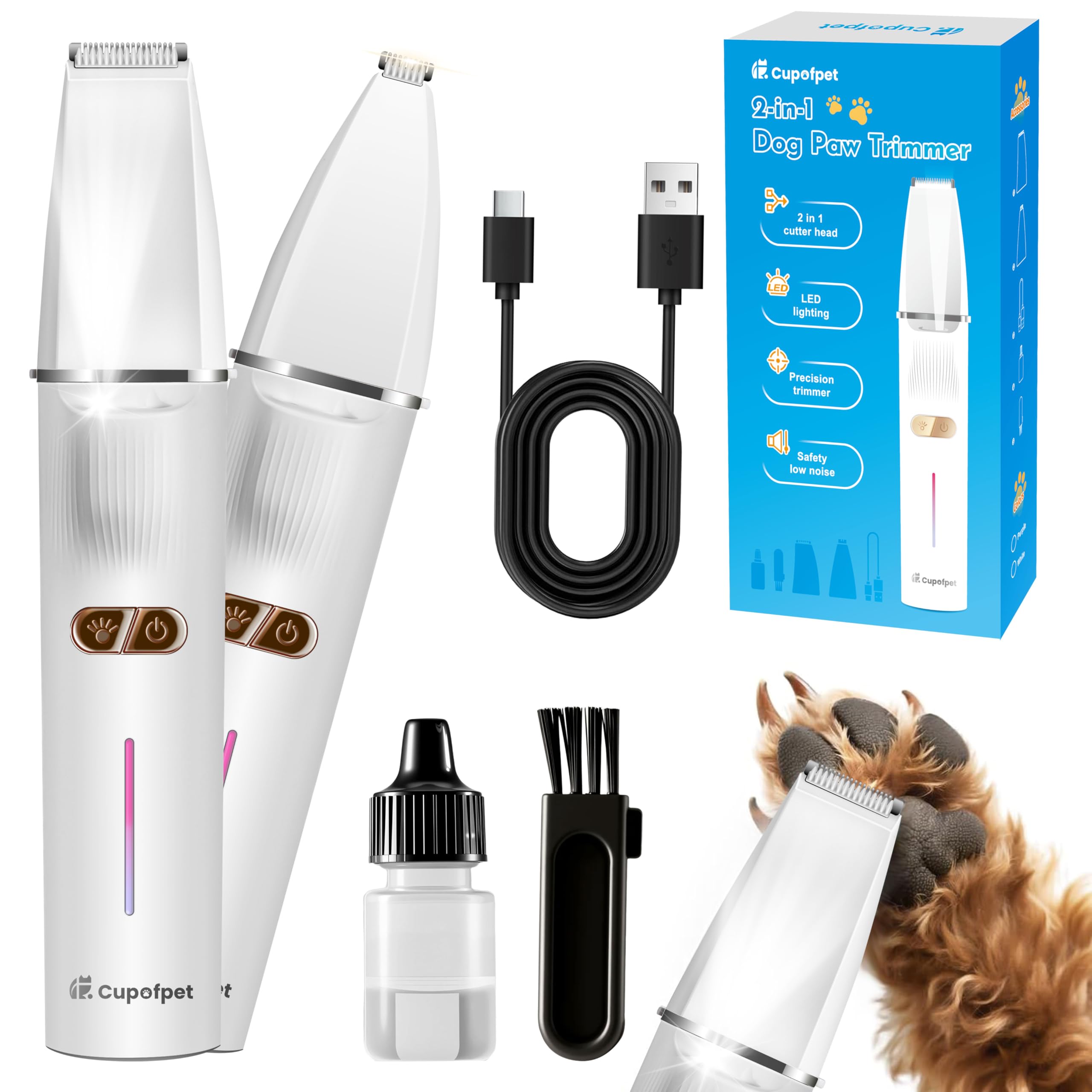 Cupofpet Cortapatas 2 en 1, corte preciso para patas