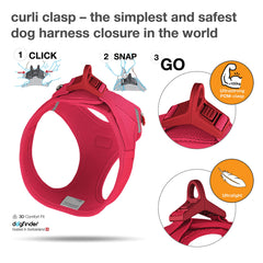 Arnés Curli Clasp Air-Mesh con forro interior que protege la piel.
