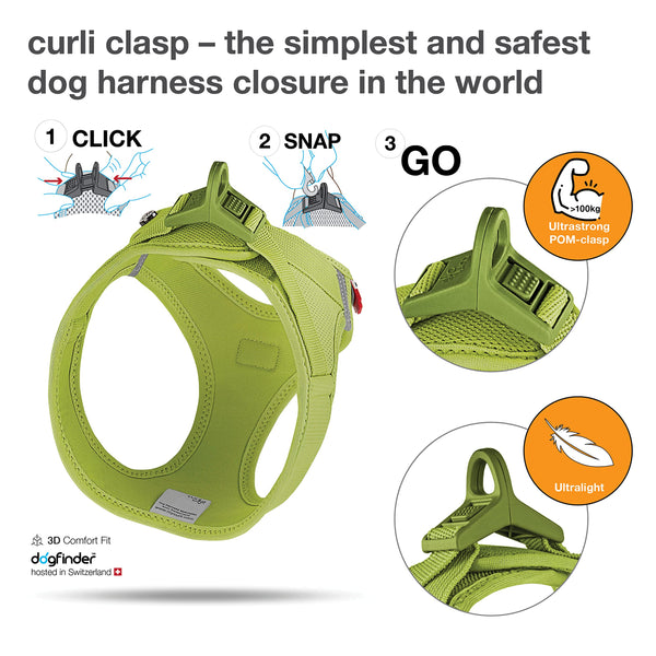 Curli Vest Harness Clasp con hebilla reforzada y malla de aire