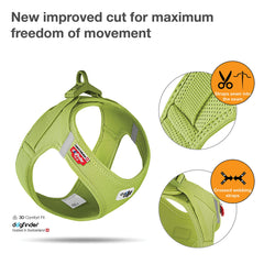 Curli arnés Vest Clasp con malla de aire, vista dorsal destacando ajuste