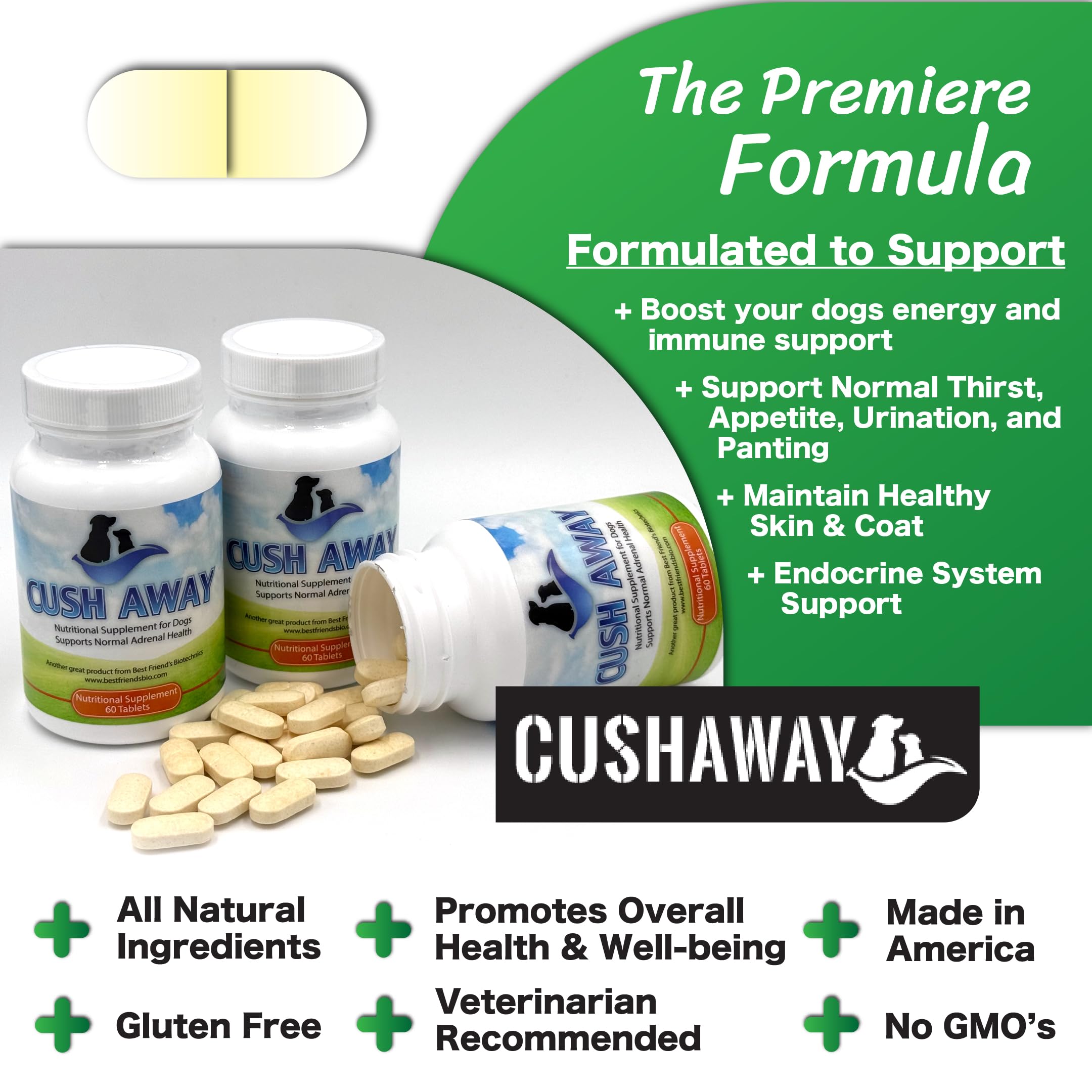 CushAway: paquete suplemento destaca facilidad de almacenamiento y uso simple.