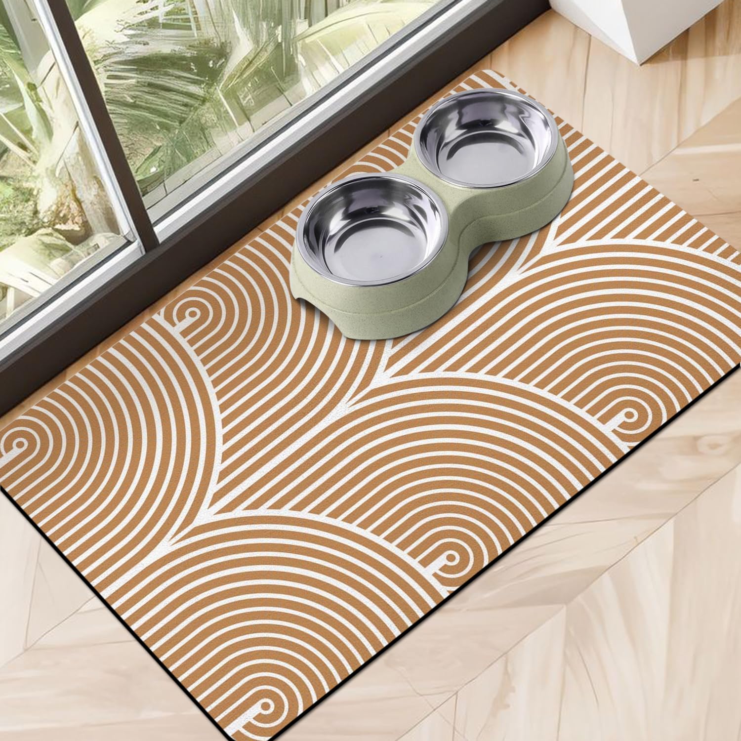 Cuslnox alfombrilla de alimentación absorbente, secado rápido para comidas de mascotas.