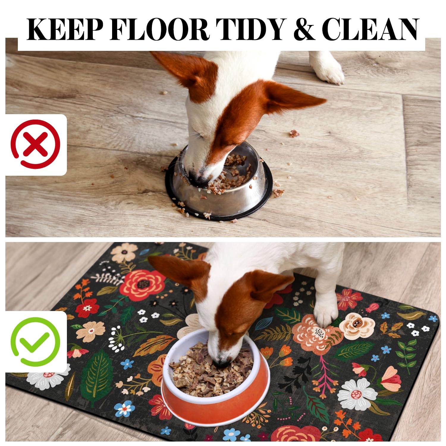 Cuslnox protector de suelo para cuencos, previene salpicaduras y daños en el piso.