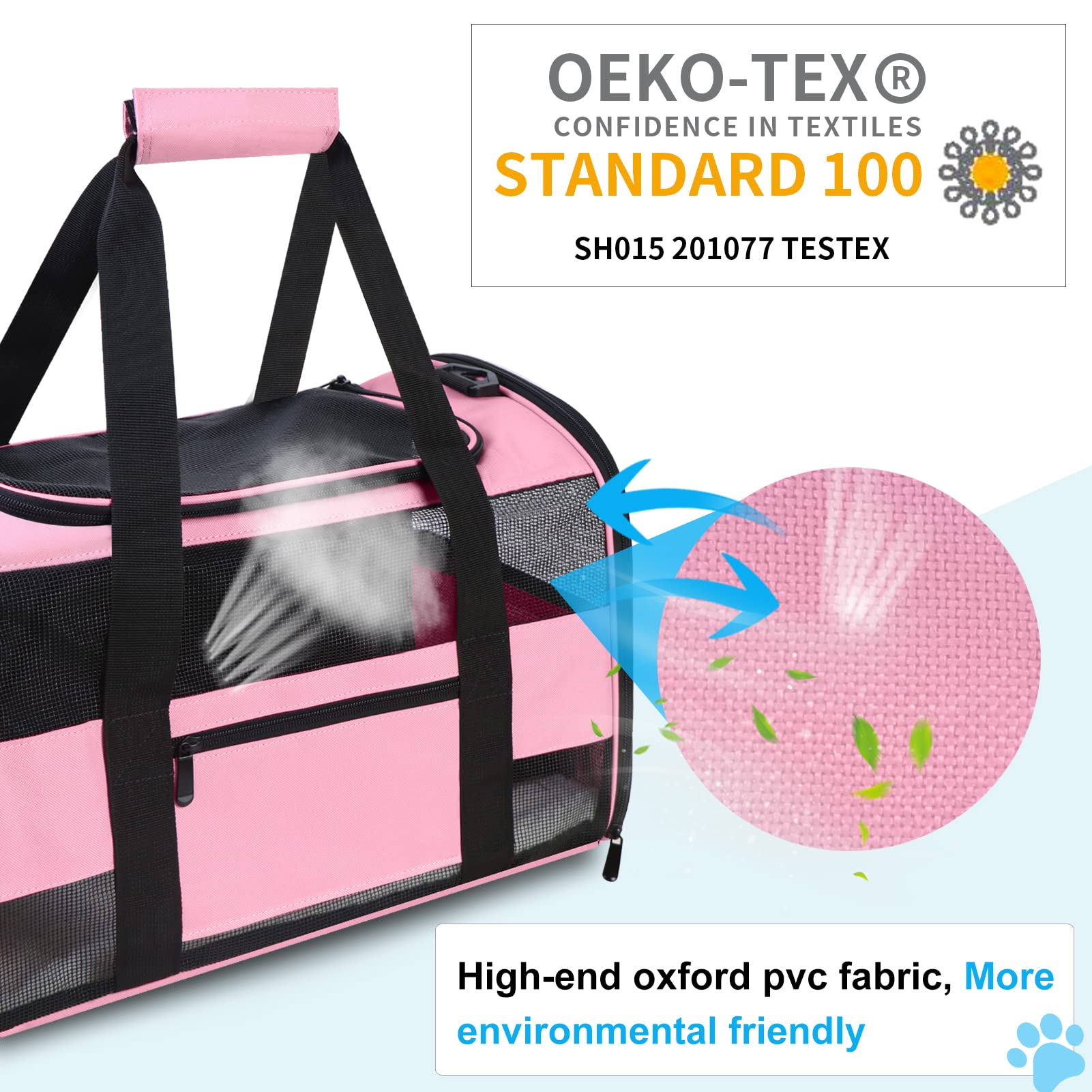 CUSSIOU transportín con banda reflectante para viajar de noche con seguridad