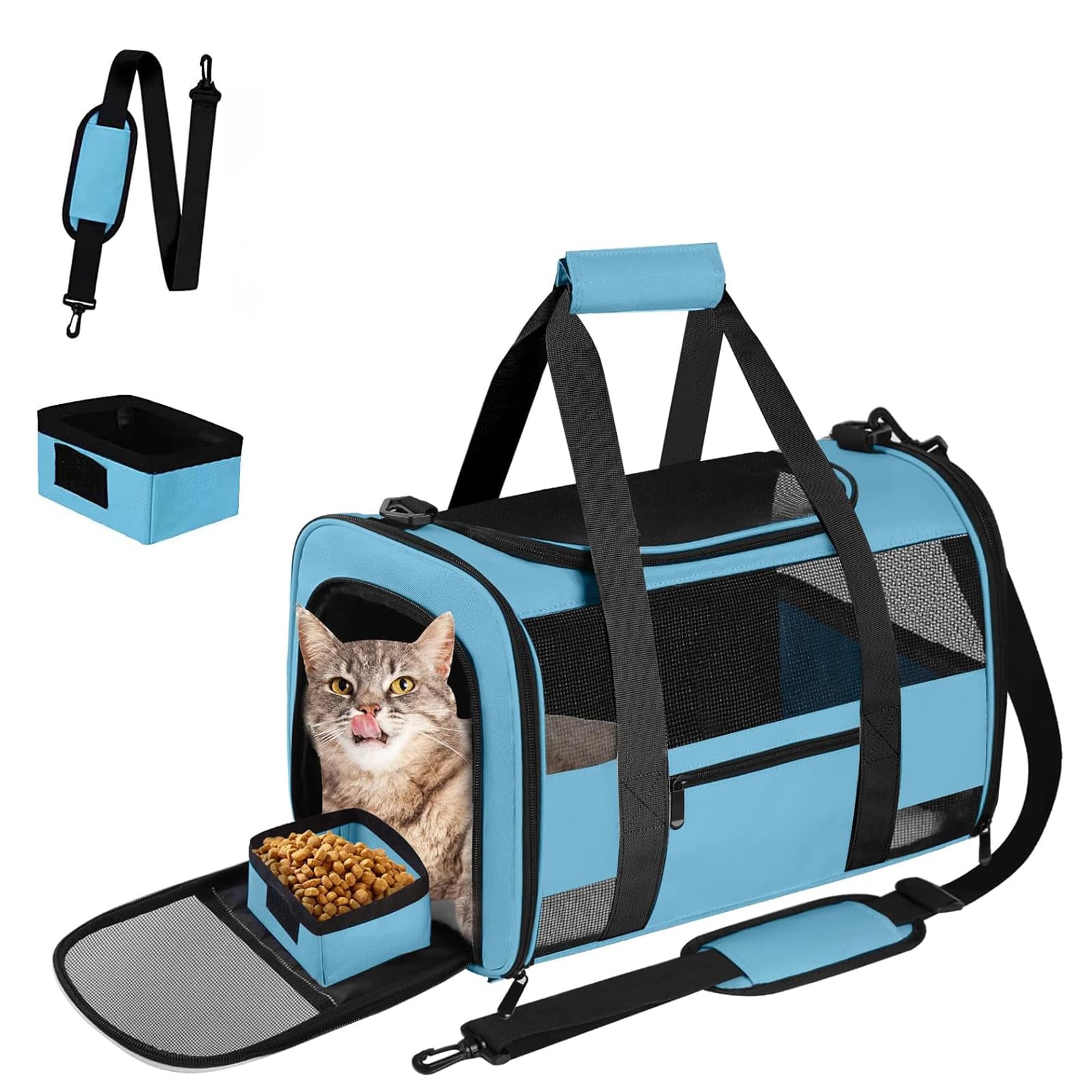 CUSSIOU mochila porta-mascotas con panel expandible para viajes cómodos.