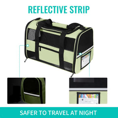 CUSSIOU transporte-mascotas-plegable-verde, ideal para salidas cortas.