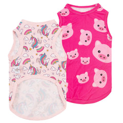Camisetas CuteBone para perros con rayas, vista frontal, cómodo y transpirable.