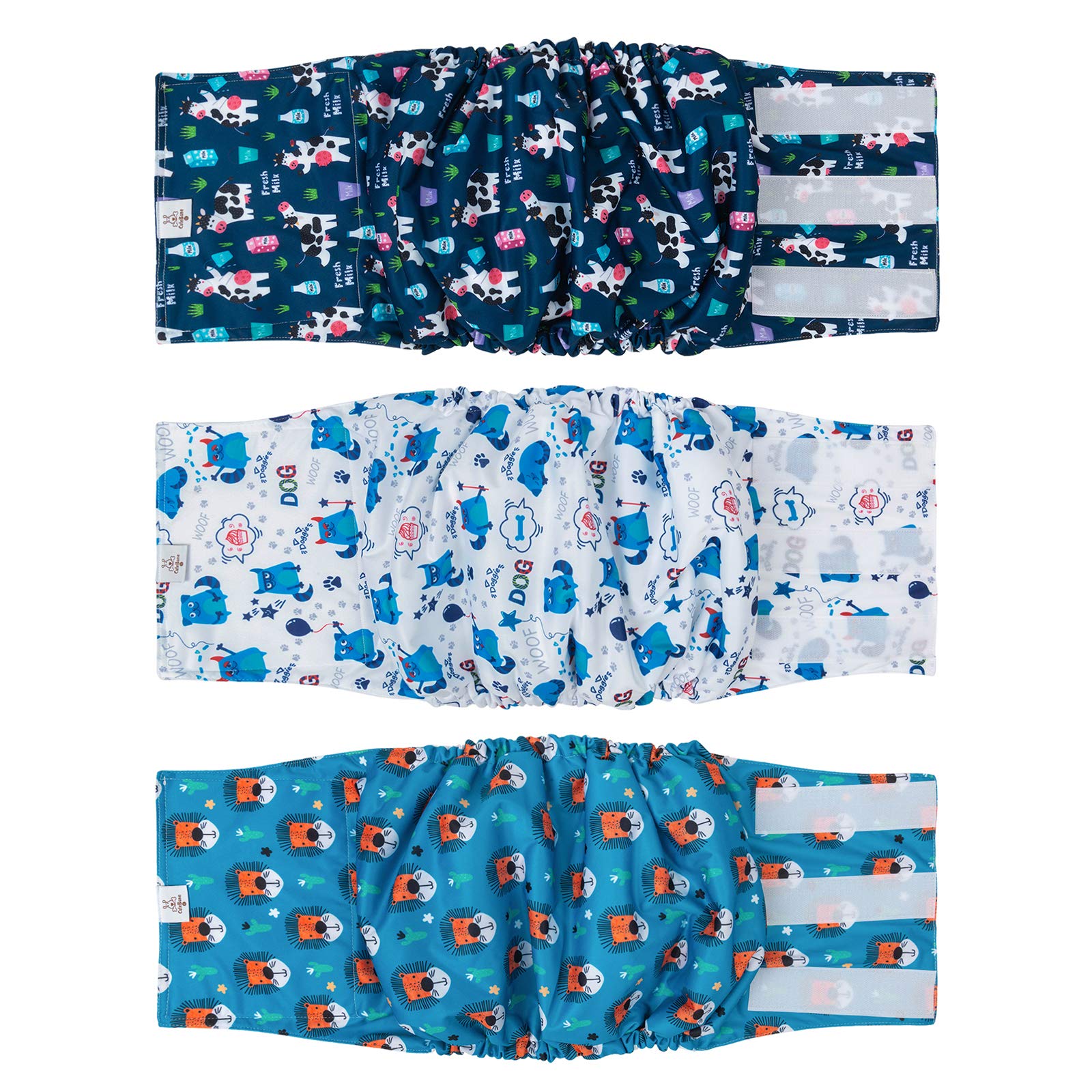CuteBone banda abdominal para perro macho XL, vista frontal, ajuste cómodo entre paseos.