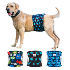 CuteBone bandas-panza-perro-macho-lavables: ajuste cómodo para paseos limpios.