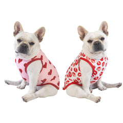 CuteBone camisa perro San Valentín conjunto detalle rayas, estilo casual para salir.