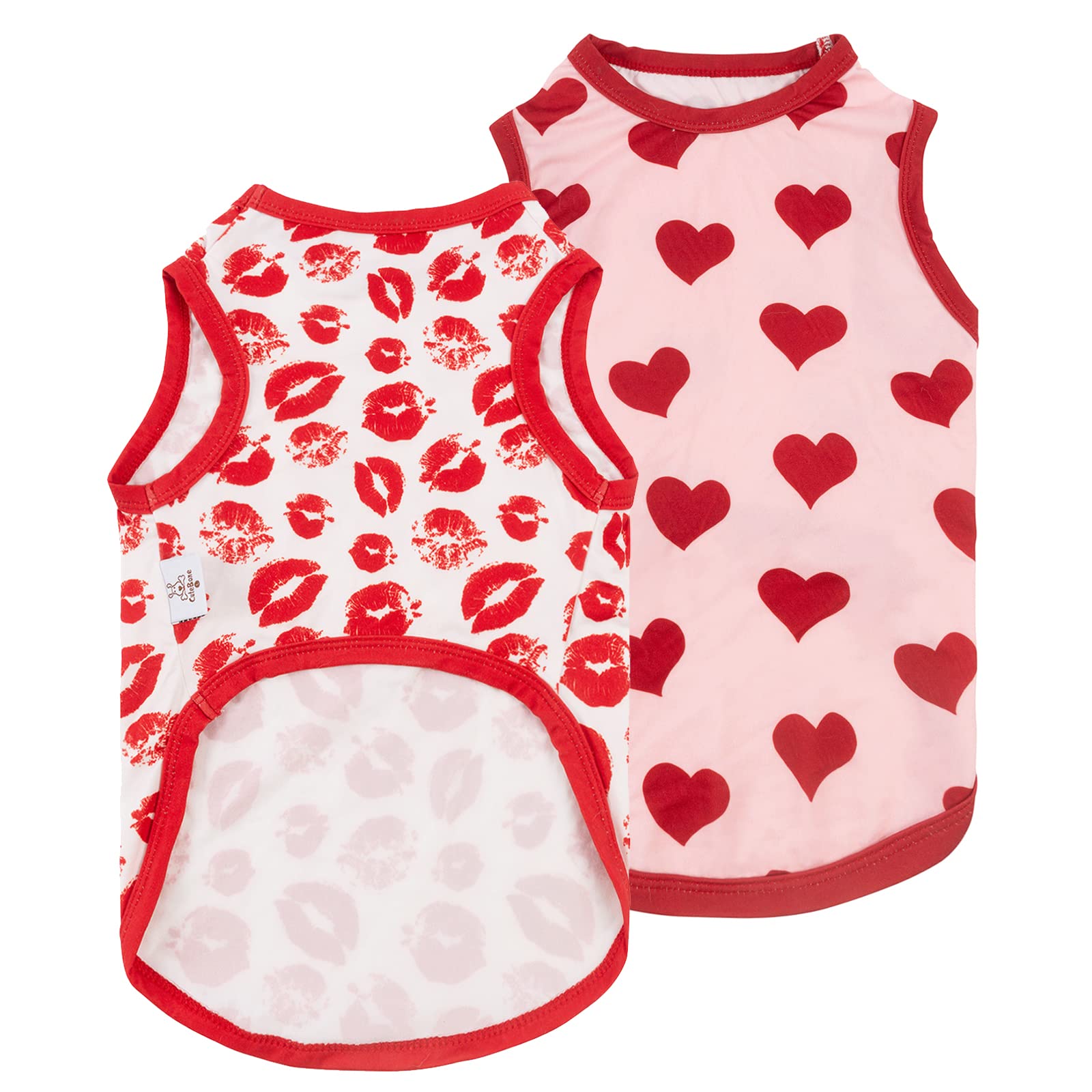 CuteBone camisas para perro San Valentín conjunto frente, comodidad ligera para paseos diarios.