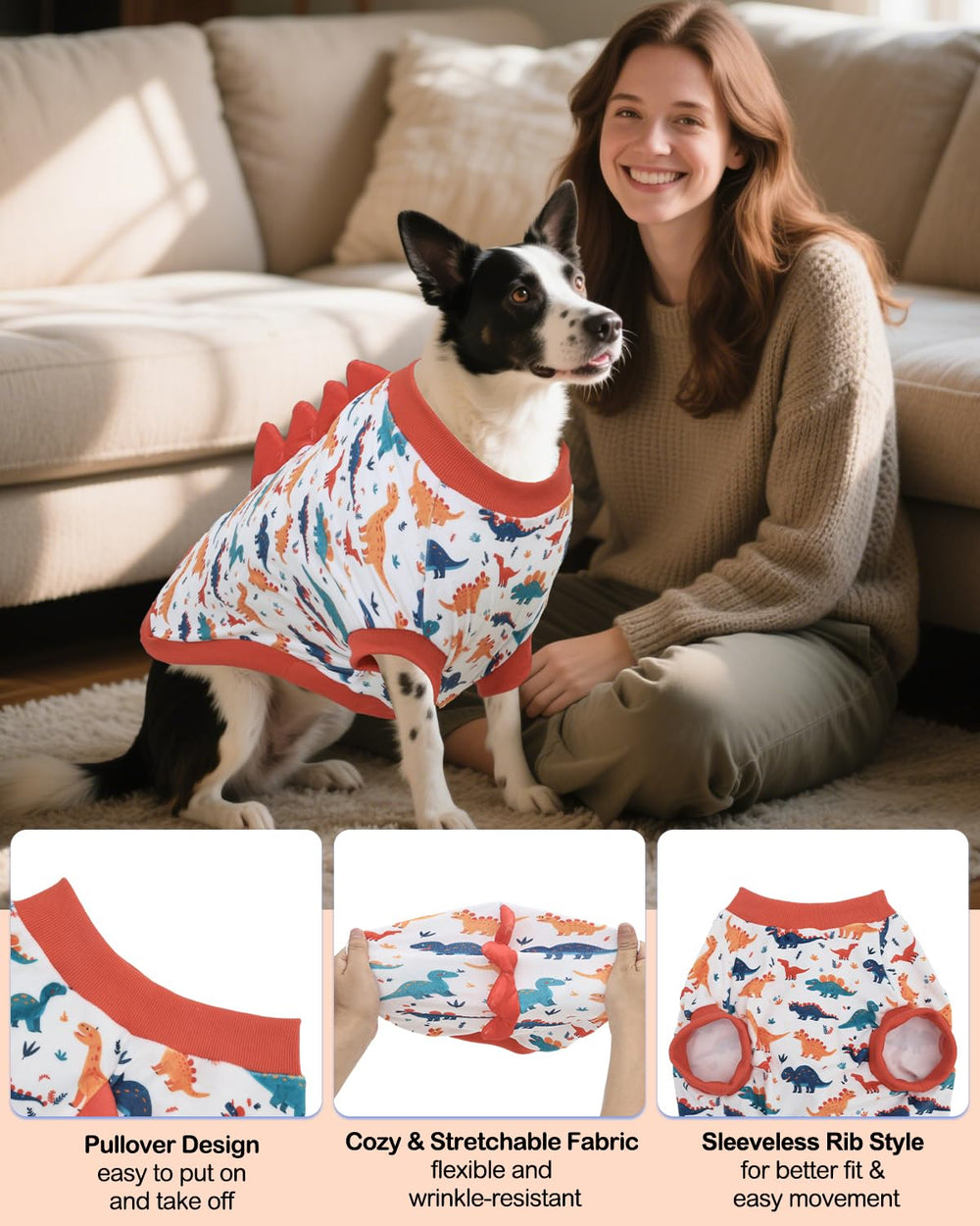 Camiseta CuteBone en terciopelo elástico, tela suave y transpirable para uso diario.