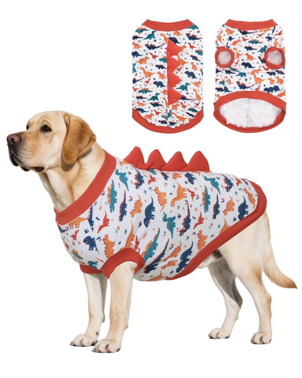 CuteBone camiseta dinosaurio para perro, terciopelo elástico suave para paseos.