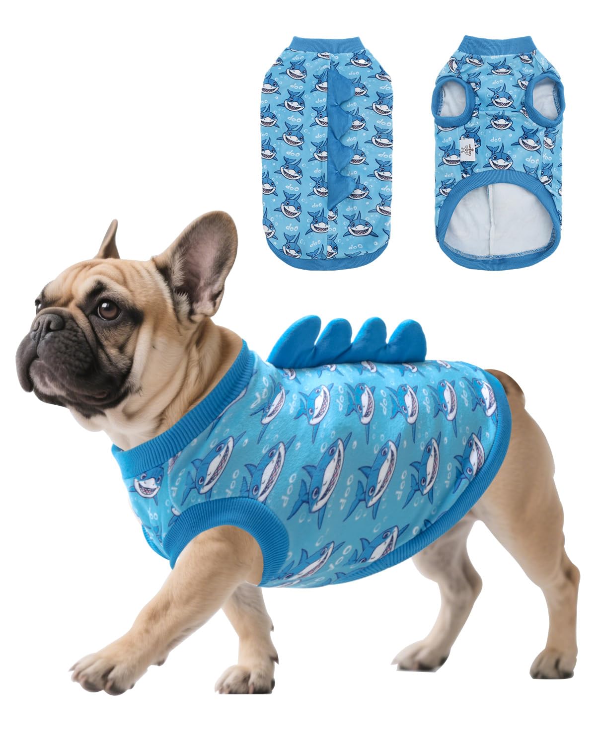 CuteBone Camiseta Disfraz Dinosaurio para Perro: Frente impreso para paseos llamativos.