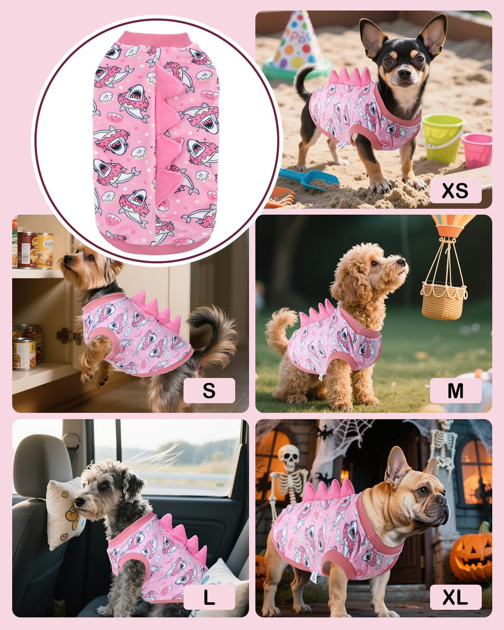 CuteBone camiseta perro dinosaurio, uso diario y ocasiones especiales.