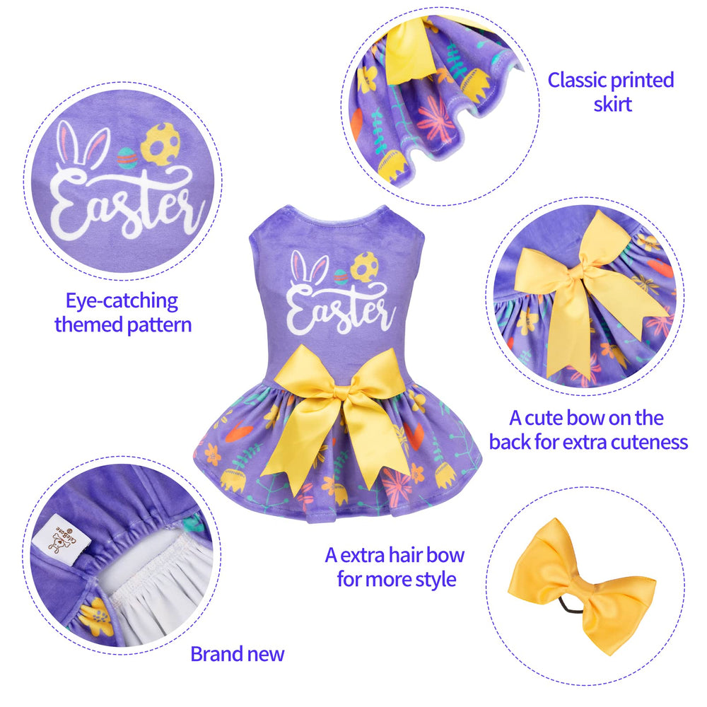 Detalle de lazo en el vestido CuteBone para perro pequeño, añade elegancia.