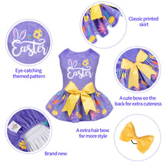 Detalle de lazo en el vestido CuteBone para perro pequeño, añade elegancia.