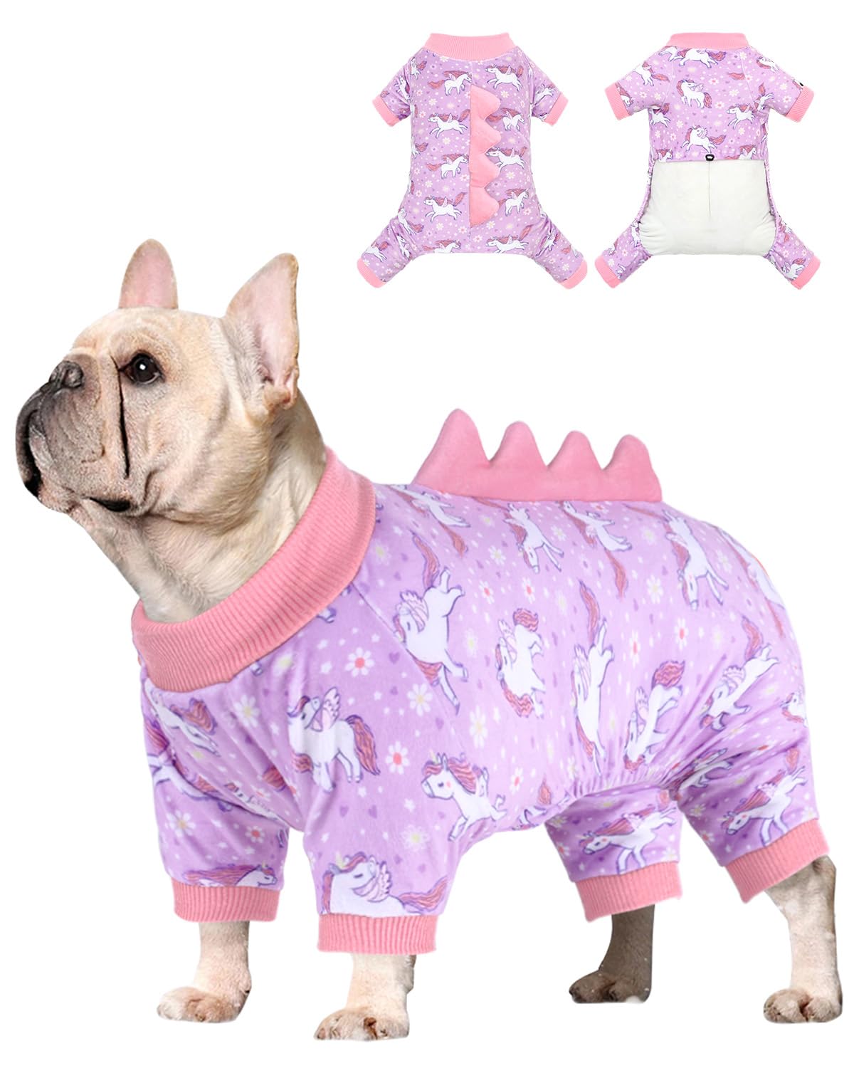 CuteBone Dinosaurio: pijama para perro con estampado, cómodo para perros pequeños durante el día
