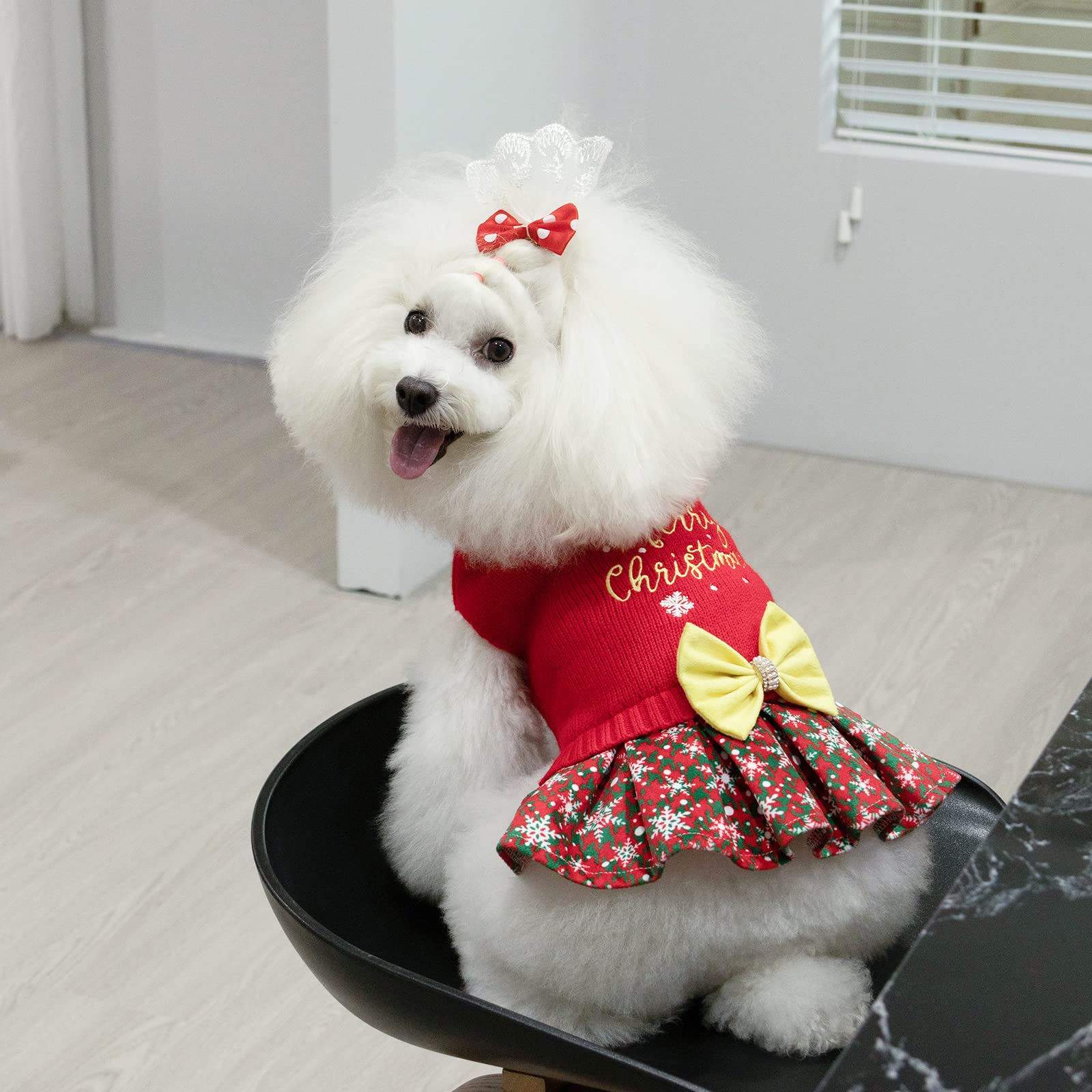 CuteBone diseño navidad para perro con bordado y cristales, añade brillo.