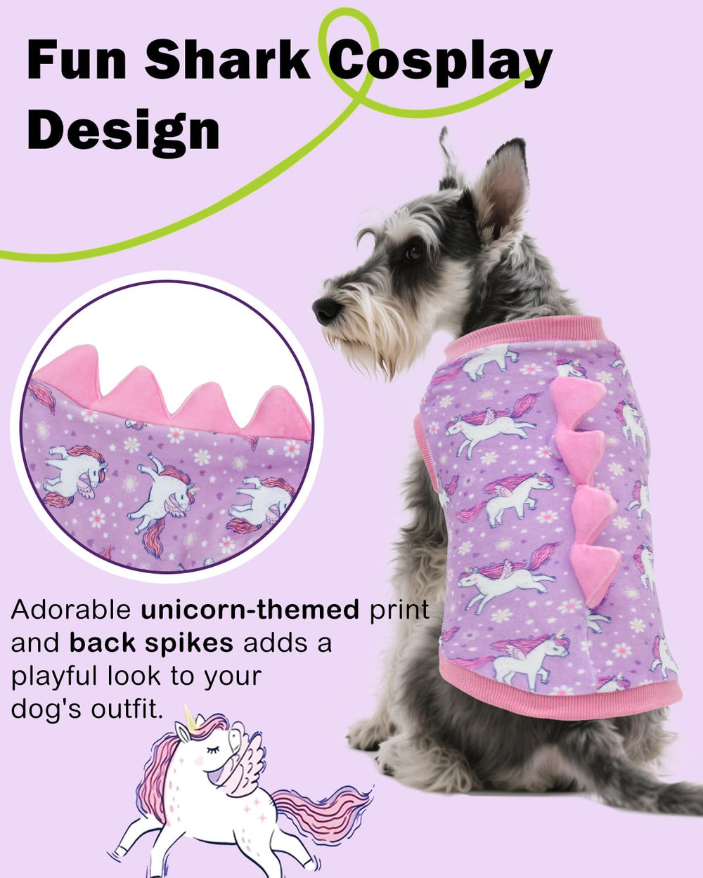 CuteBone disfraz dinosaurio para perro, espalda: diseño divertido para salidas y fotos.