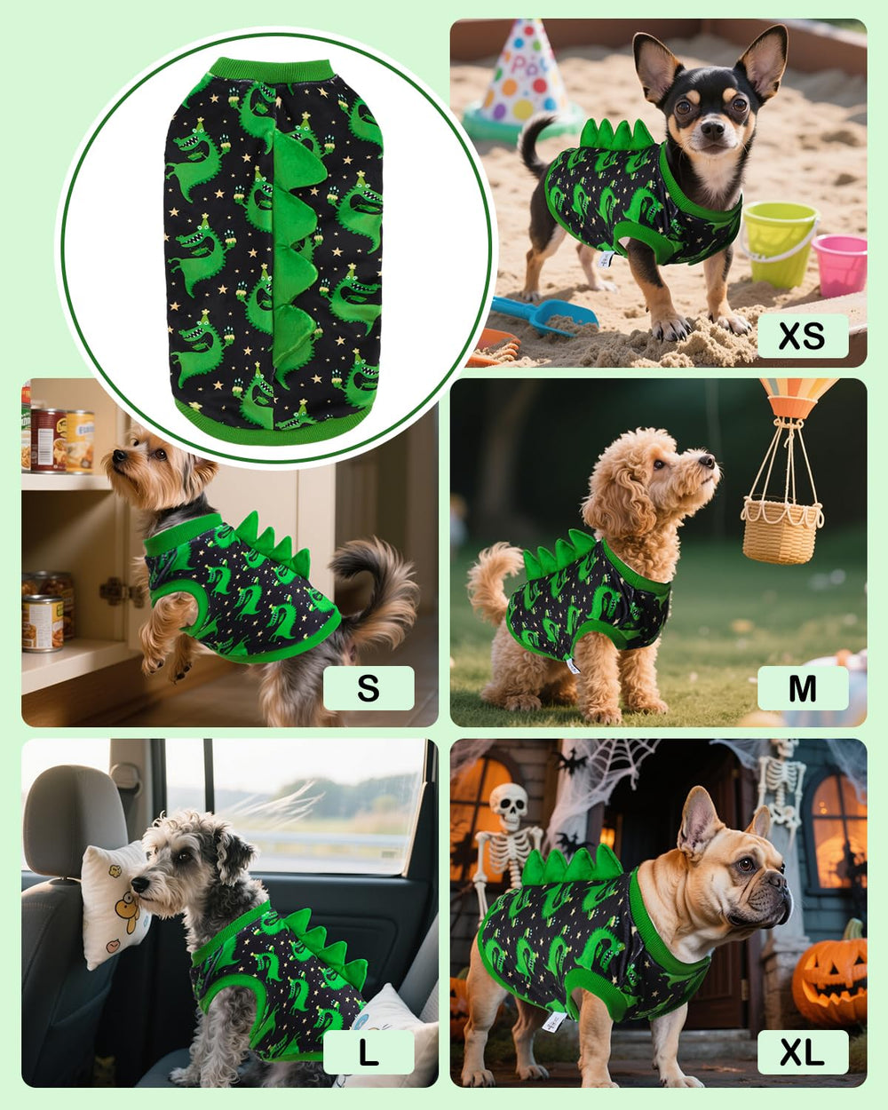 Cutebone Disfraz Dinosaurio para Perro, juego exterior: diseño atractivo para fotos y encuentros