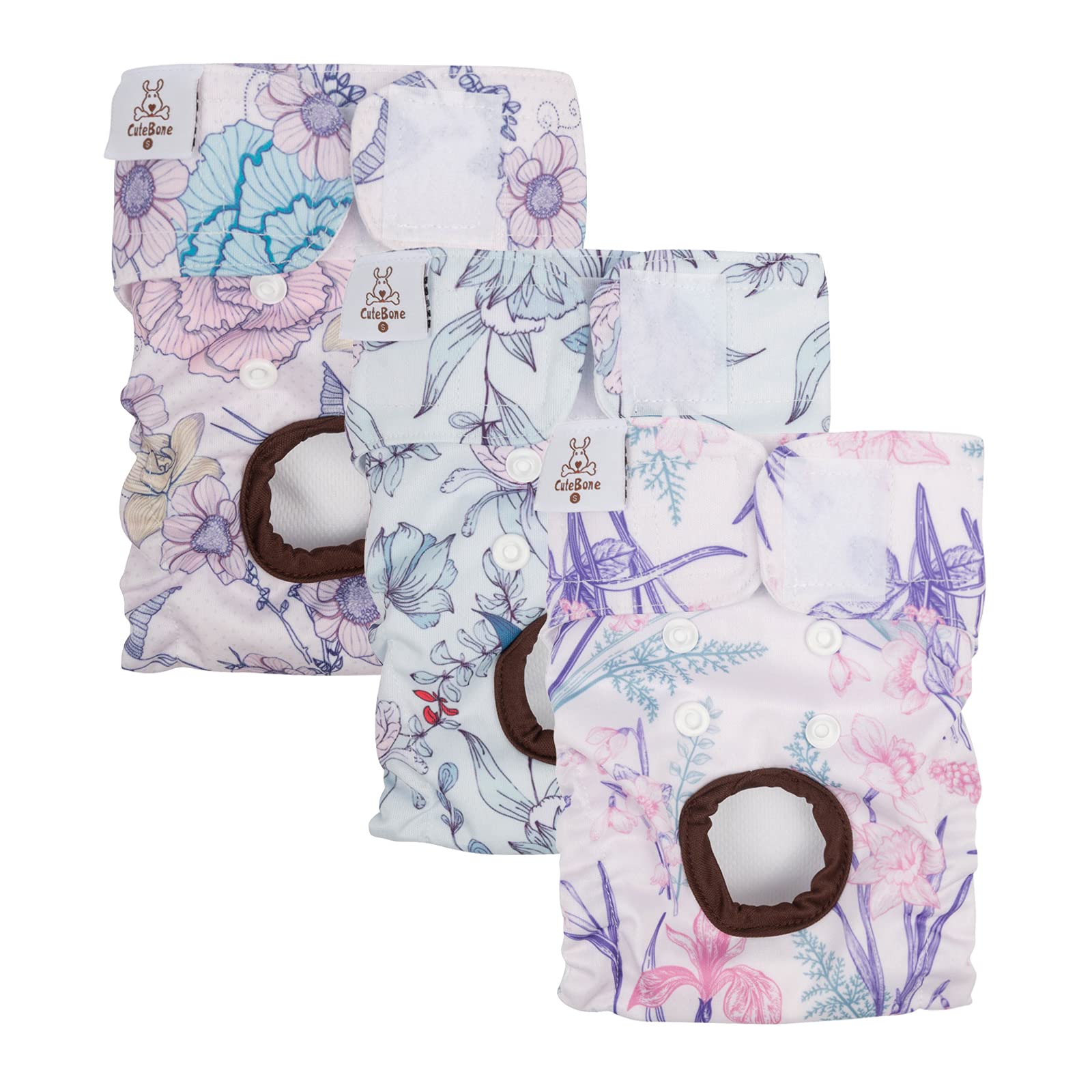 CuteBone pañales para perros, elásticos de pierna ajustables, mejor ajuste y comodidad.