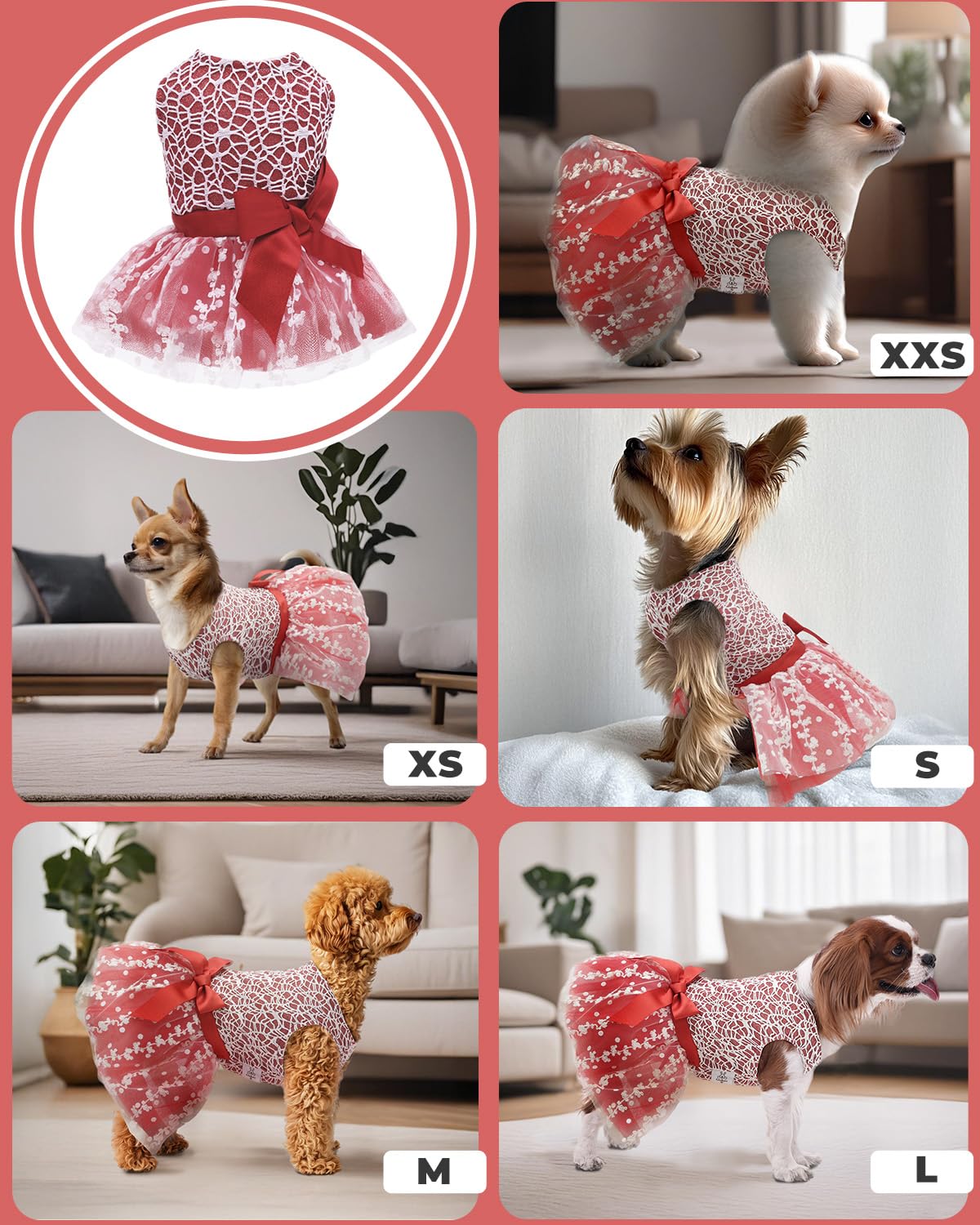 CuteBone vestido perro XXS tejido suave, transpirable para todas las estaciones.