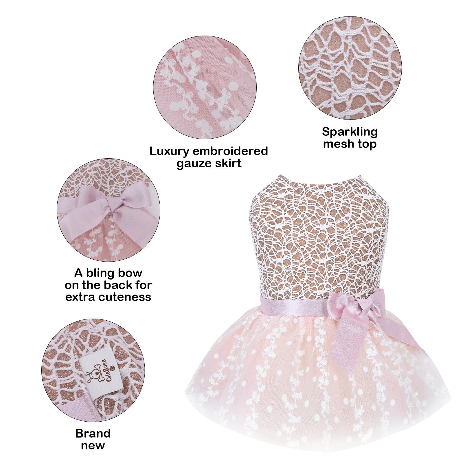 Falda tutu CuteBone para perrito, añade encanto suave al paseo