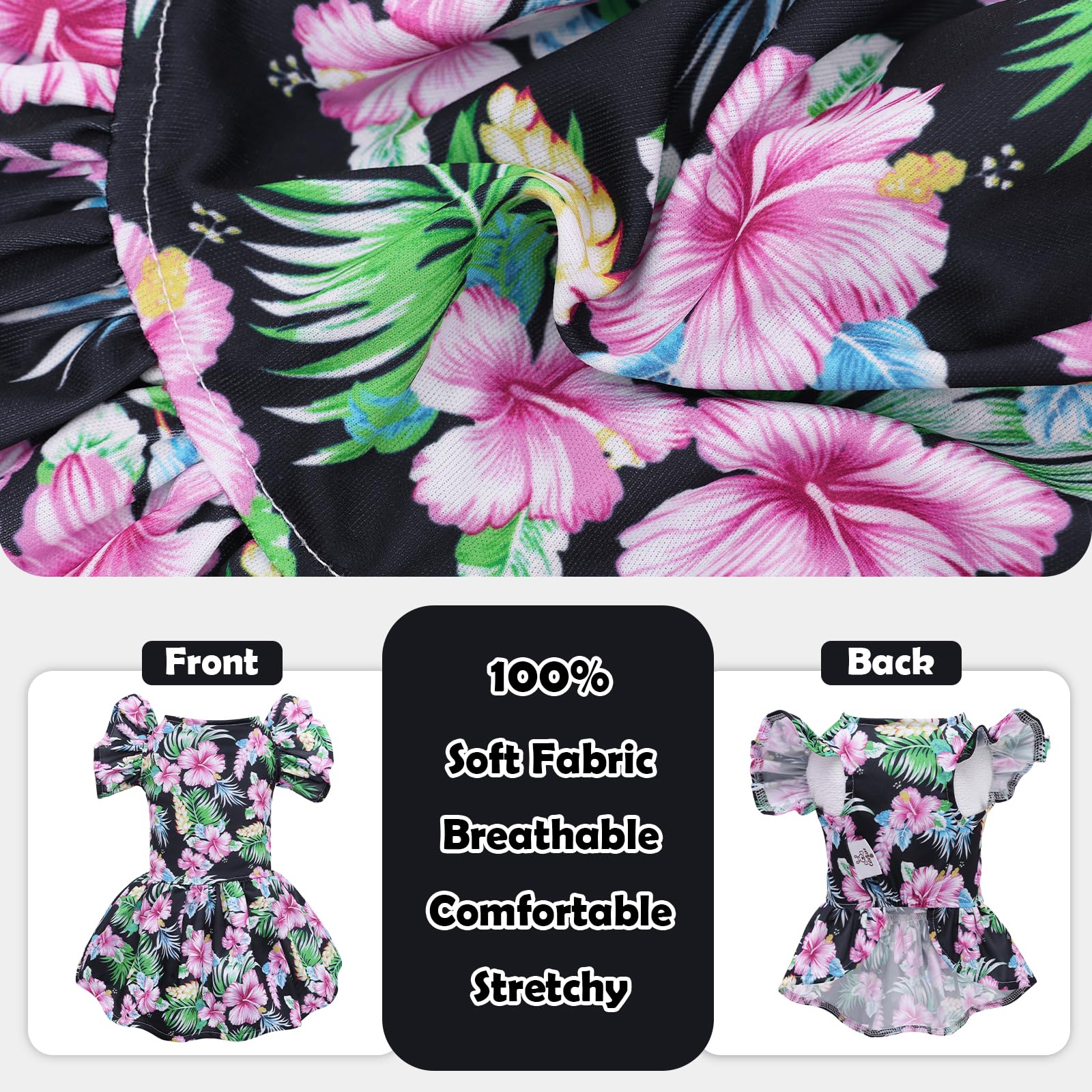 Tejido suave y ligero de CuteBone vestido con volantes para todas las estaciones.