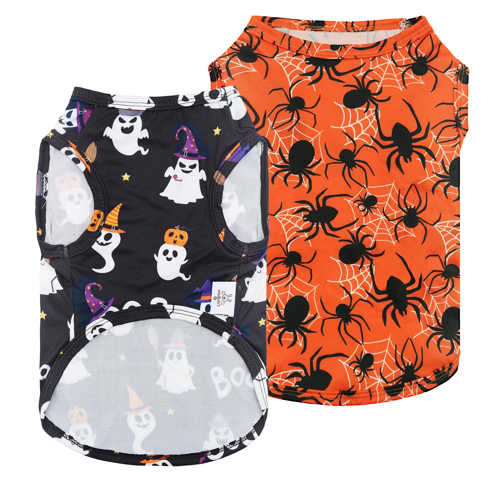 Camiseta CuteBone Halloween con rayas para perro, suave y transpirable para paseos